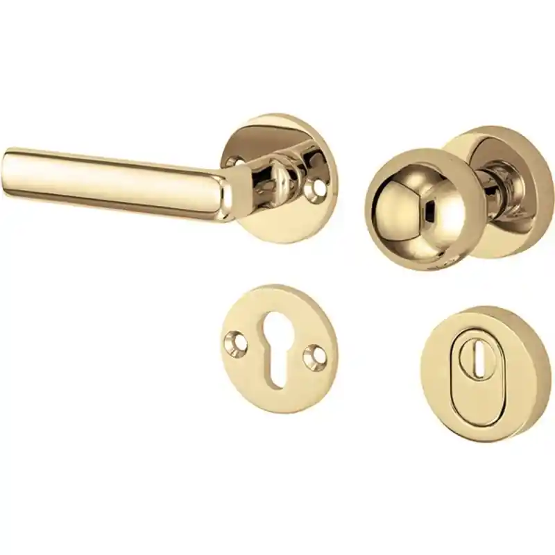 Nieuw Mi Satori knop/kruk op rozet - SKG Padania messing gelakt/messing PVD