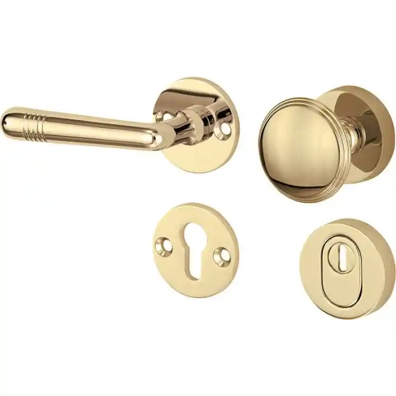 Mi Satori knop/kruk op rozet - SKG Art-Deco messing gelakt/messing PVD Must-Have