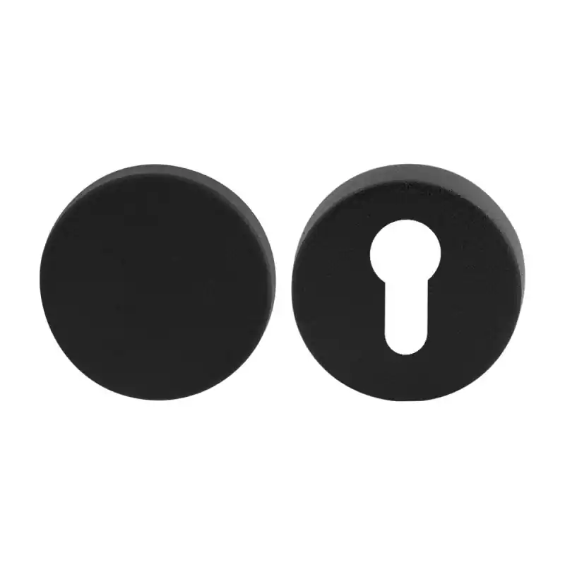 Beperkte Voorraad GPF9393.64 veiligheidsset rozet rond 54 mm SKG*** smeedijzer zwart buiten blind