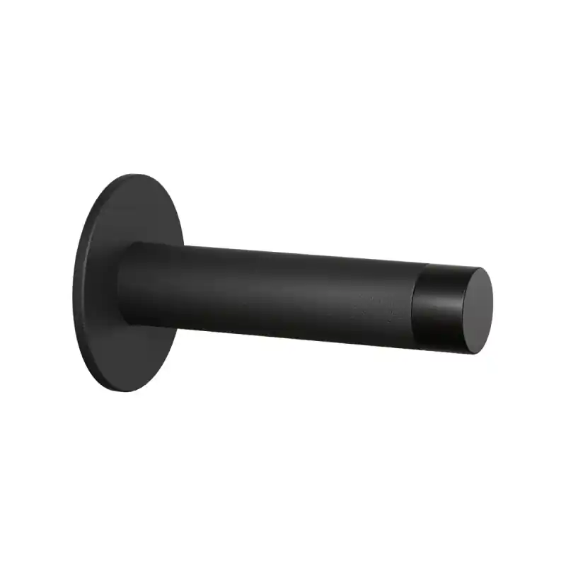 Deurstopper Zwart Wand Rond 85mm met Rozet GPF8736.61 Direct Verzonden