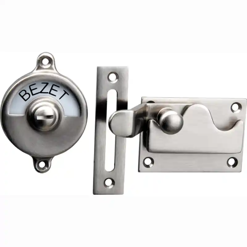 Mi Satori vrij / bezet Overslag Elegant m/bocht messing mat nikkel ongelakt Nieuw