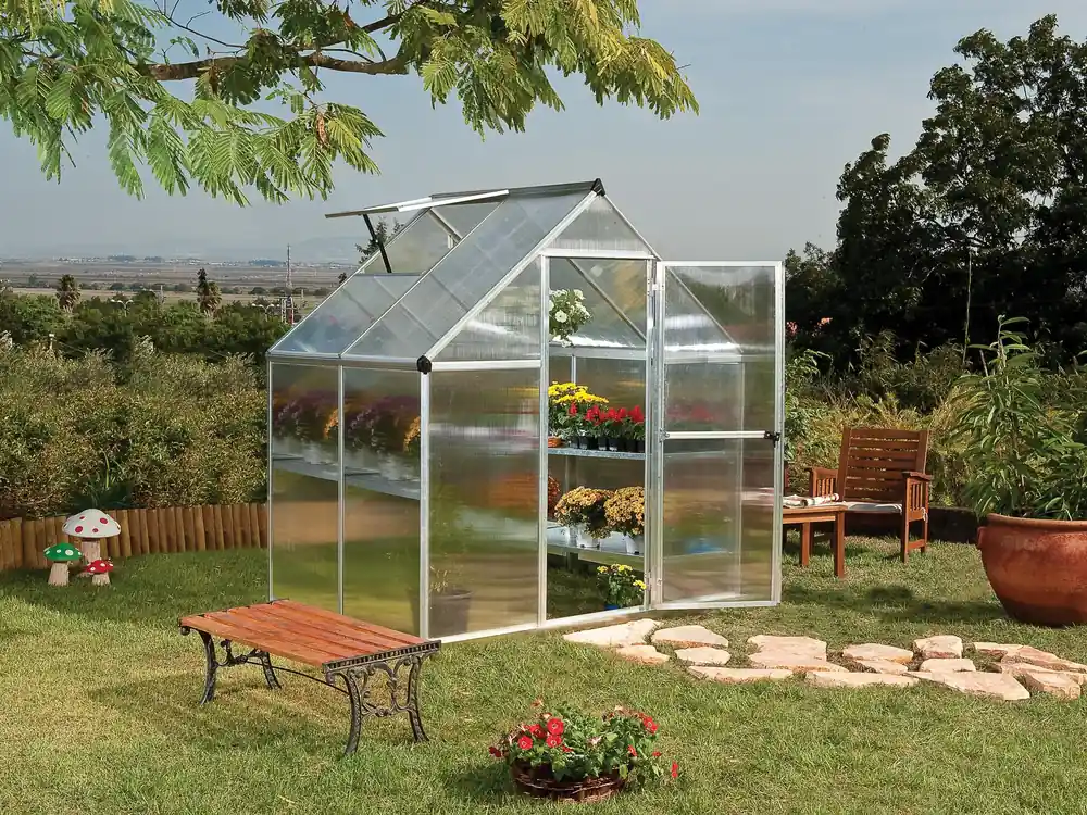 Hete Deal Palram Canopia Tuinkas Mythos 185 x 125 cm Zilver