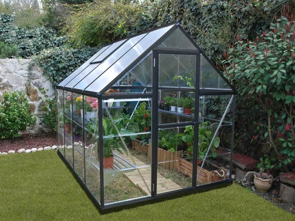 Palram Canopia Tuinkas Hybrid 185 x 246 cm Antraciet Gecertificeerd