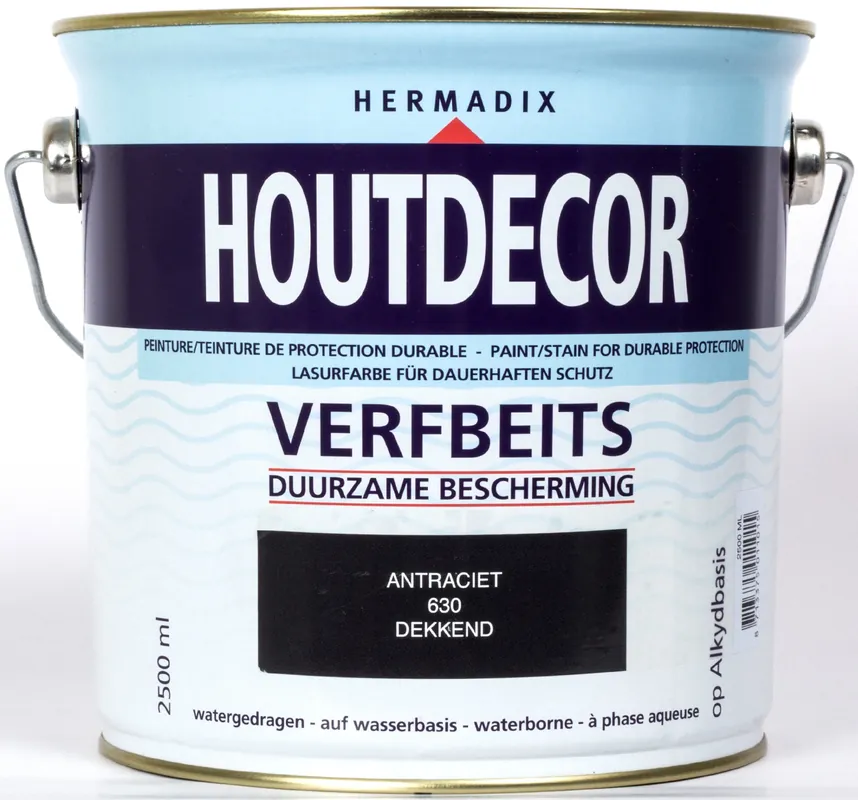 Betaalbaar Hermadix Houtdecor 630 Antraciet 2,5 L