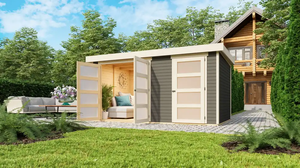 Merkproduct Tuinhuis Mühlentrup 2 Grijs 428 x 310 cm