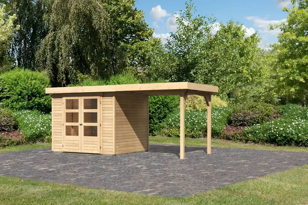 Exclusieve Aanbieding Tuinhuis Askola 3 met overkapping 491 x 238 cm