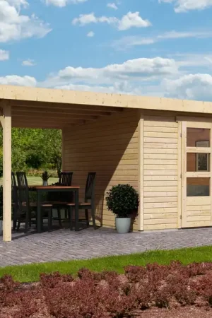 Express Levering Tuinhuis Askola 6 met Overkapping 558 x 331 cm