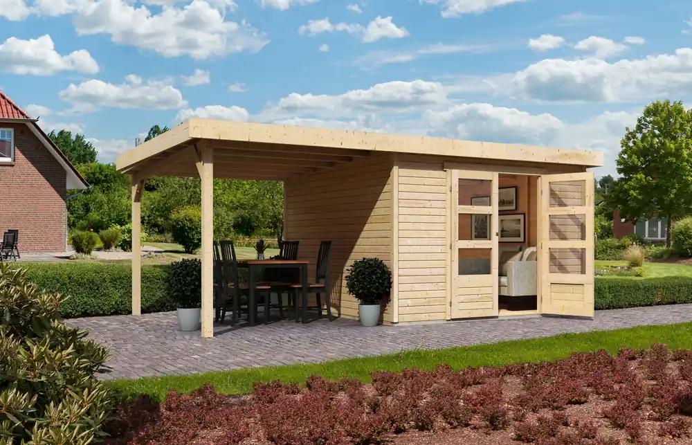 Express Levering Tuinhuis Askola 6 met Overkapping 558 x 331 cm