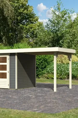 Koopje Tuinhuis Askola 3 Grijs met Overkapping 491 x 238 cm