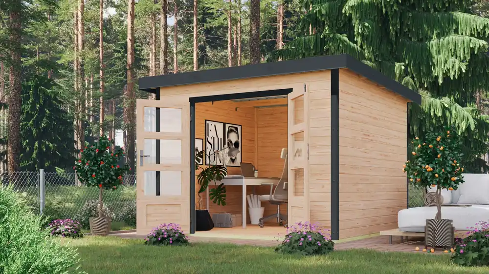 Hybrid Tuinhuis Pluto A Natuurlijk Antraciet 271 x 271 cm Flitsaanbieding