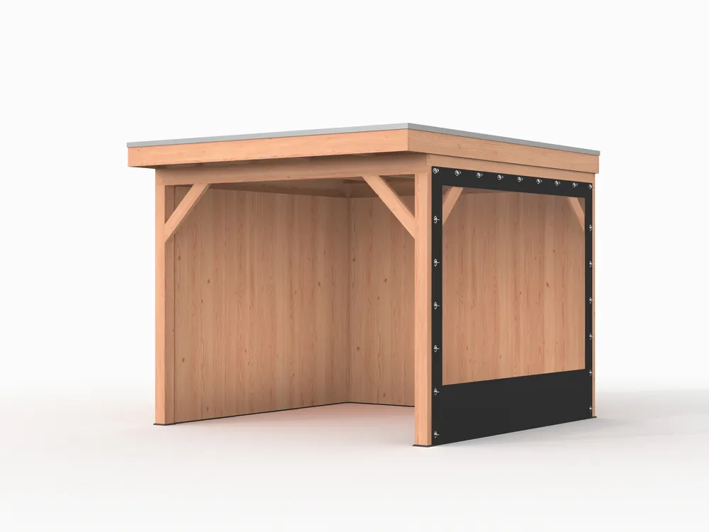 Betaalbaar Verandazeil Overkapping Zwart 250 cm voor 19 x 19 cm Staanders