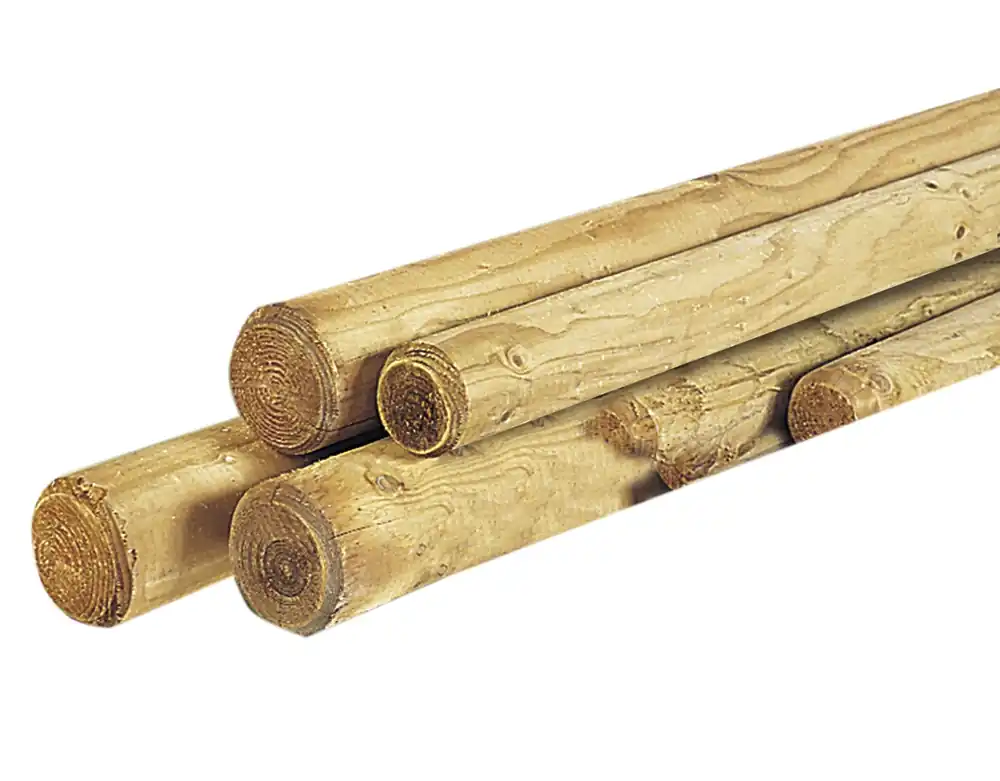 Vuren Paal Rond Gefreesd 4 cm (40 mm) Groen Geimpregneerd - Lengte 200 cm Betaalbaar