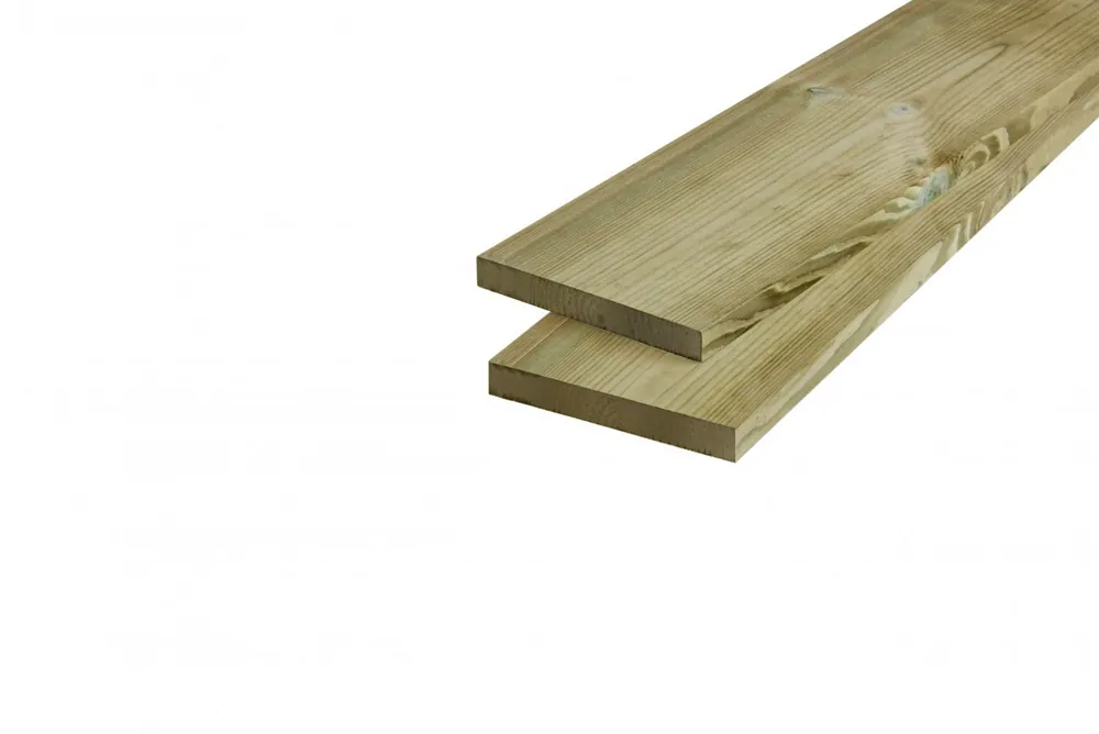 Direct Beschikbaar Grenen Plank 1.7 x 14 cm (17 x 140 mm) Geschaafd Geimpregneerd - Lengte 400 cm