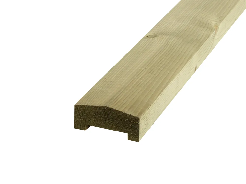 Fabrieksprijs Grenen Afdeklat Piramide met Sponning 3.5 x 8.5 cm (35 x 85 mm) Groen Geïmpregneerd - Lengte 180 cm