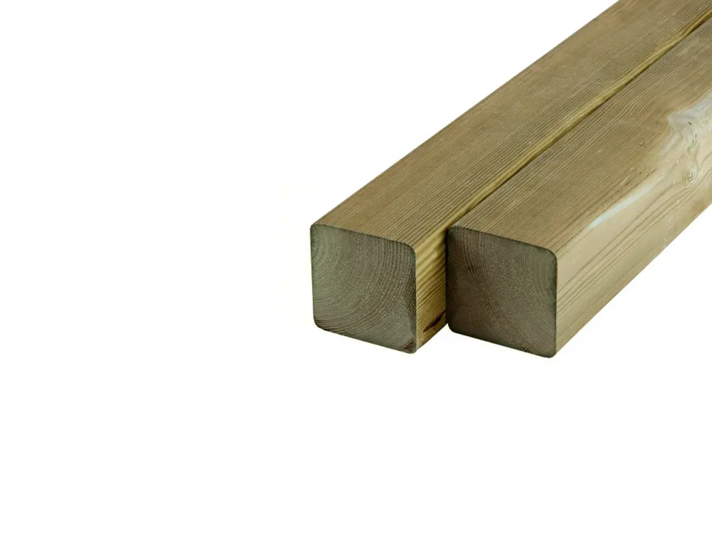 Grenen Paal 8.8 x 8.8 cm (88 x 88 mm) Groen Geïmpregneerd - Lengte 400 cm Tijdelijk Beschikbaar