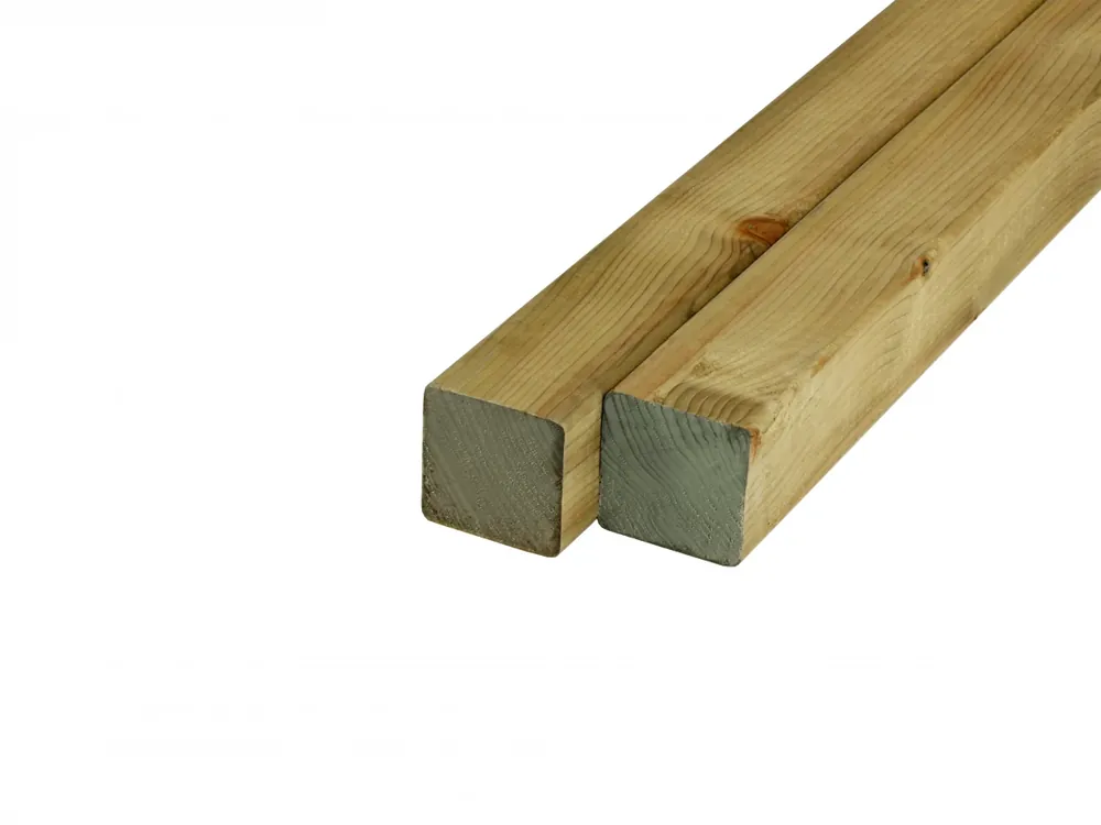 Vuren Paal 6.7 x 6.7 cm (67 x 67 mm) Geschaafd Groen Geïmpregneerd - Lengte 300 cm Direct Beschikbaar