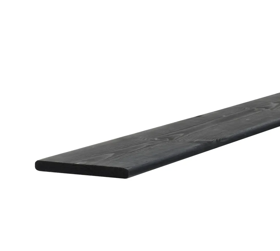 Koop Online Grenen Plank 1.5 x 14 cm (15 x 140 mm) Geschaafd Zwart Geïmpregneerd - Lengte 180 cm