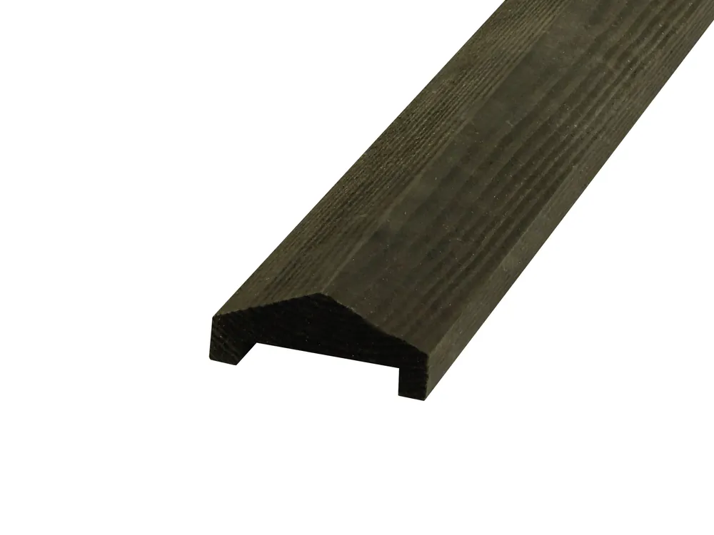 Meest Verkocht Grenen Afdekkap met Sponning 6.2 cm 3.5 x 8.5 cm (35 x 85 mm) Zwart Gedompeld - Lengte 180 cm