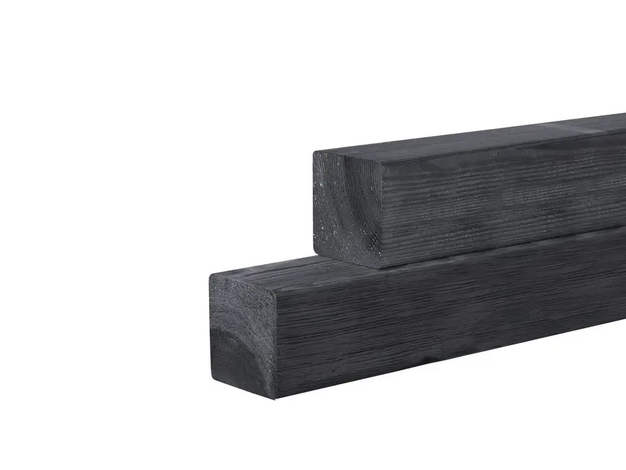 Snelle Levering Grenen Paal 8.8 x 8.8 cm (88 x 88 mm) Zwart Geïmpregneerd - Lengte 270 cm