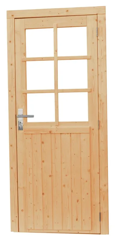 Superprijs Vuren Glasdeur 6-ruits 90 x 201 cm Rechtsdraaiend
