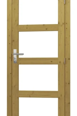 Vuren Enkele Deur Melkglas 4-Ruuts Rechtsdraaiend Groen Geïmpregneerd 90 x 201 cm Direct Verzonden