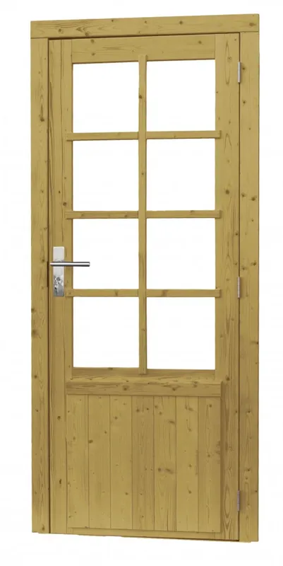 Vuren Enkele Glasdeur 90 x 201 cm (900 x 2010 mm) Groen Geïmpregneerd Veilige Betaling