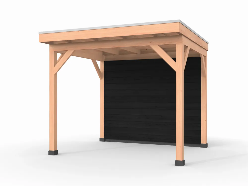 Douglas overkapping, 300 x 250, met achterwand, Westwood Comfort Zwart Shop Nu