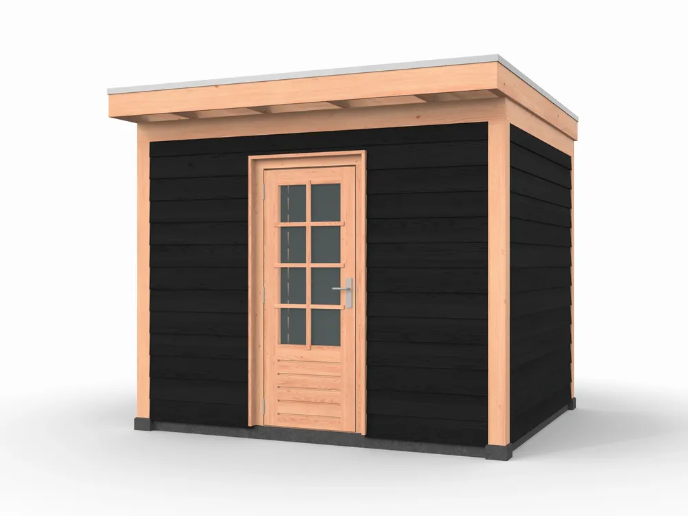 Veilige Betaling Douglas overkapping, 300 x 250, met schuur, Westwood Comfort Zwart