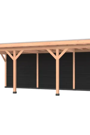 Fabrieksprijs Douglas overkapping, 750 x 300, met zwarte achterwand, Westwood Comfort