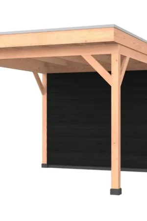 Merkproduct Douglas overkapping, 300 x 350, met achterwand, Westwood Comfort Zwart