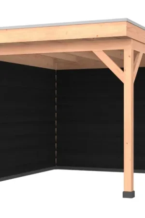 Douglas overkapping, 300 x 350, met achterwand en zijwand, Westwood Comfort Zwart Populair
