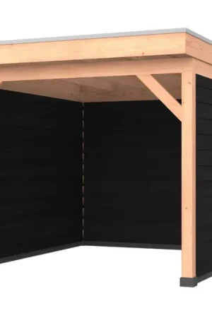 Douglas overkapping, 300 x 350, met achterwand en twee zijwanden, Westwood Comfort Zwart Exclusieve Aanbieding