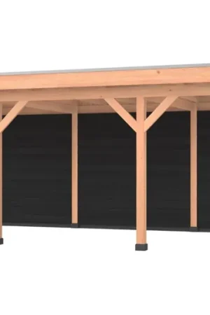 Douglas overkapping, 750 x 350, met zwarte achterwand, Westwood Comfort Seizoensaanbieding