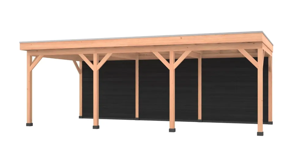 Douglas overkapping, 750 x 350, met zwarte achterwand, Westwood Comfort Seizoensaanbieding