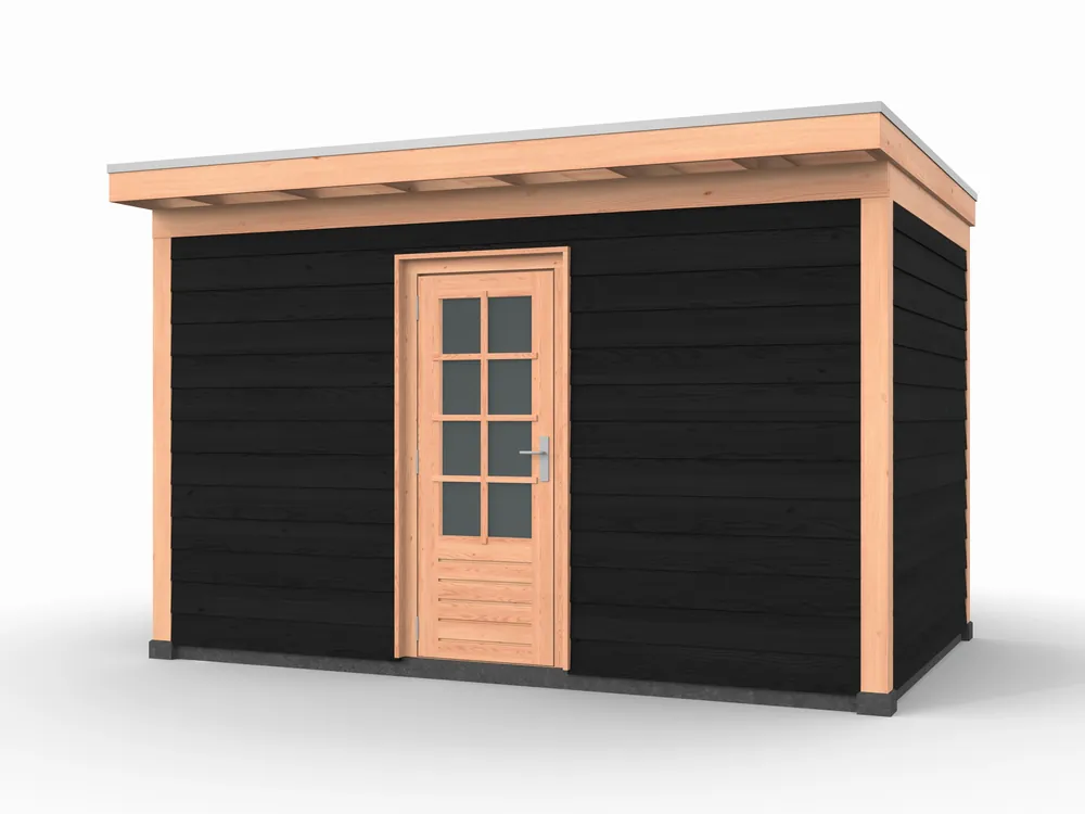 Douglas overkapping, 400 x 250, met schuur, Westwood Comfort Zwart Hete Deal