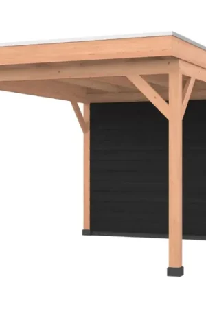 Goedkoop Douglas overkapping, 300 x 400, met achterwand, Westwood Comfort Zwart