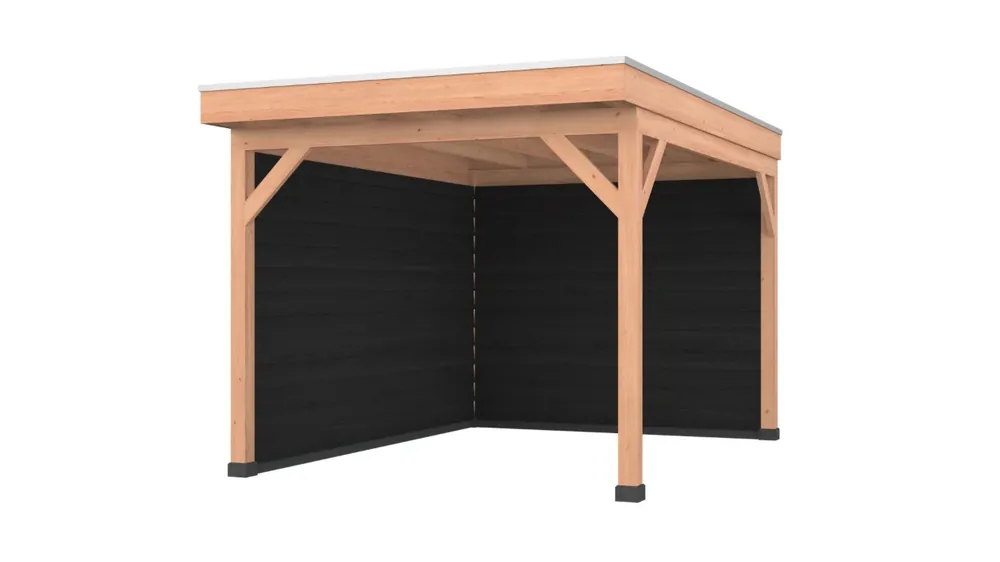 Nieuw Douglas overkapping, 300 x 400, met achterwand en zijwand, Westwood Comfort Zwart