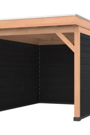 Douglas overkapping, 300 x 400, met achterwand en twee zijwanden, Westwood Comfort Zwart Direct Verzonden