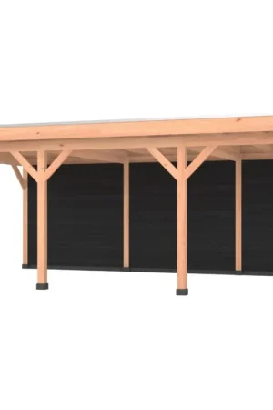 Douglas overkapping, 750 x 400, met zwarte achterwand, Westwood Comfort Premium