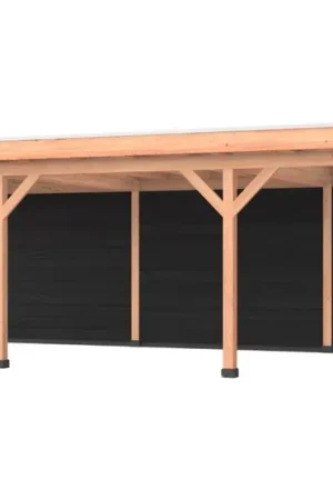Douglas overkapping, 900 x 400, met zwarte achterwand, Westwood Comfort Goedkoop