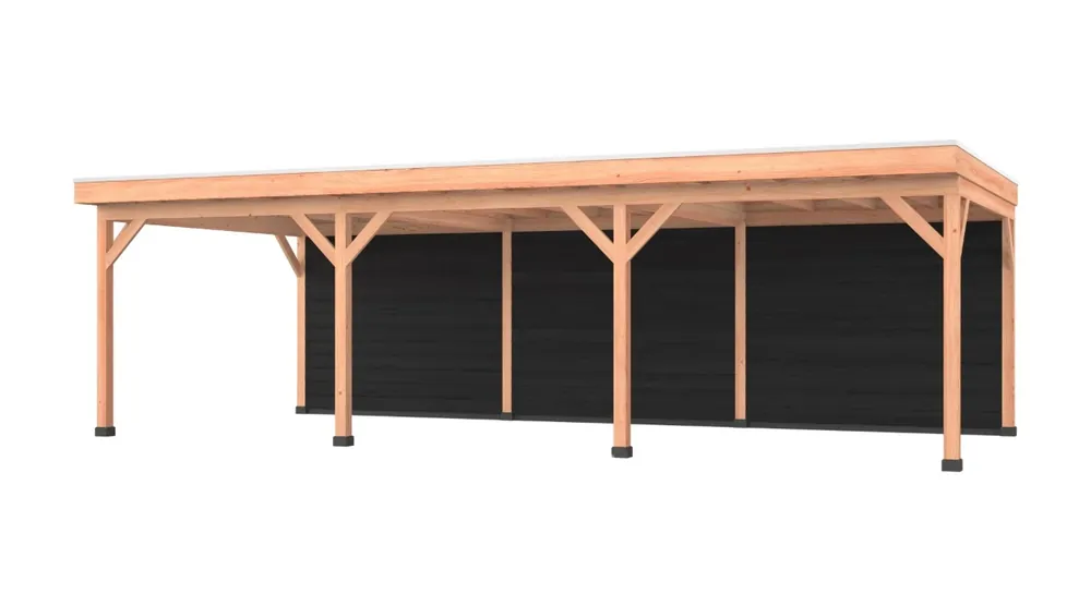 Douglas overkapping, 900 x 400, met zwarte achterwand, Westwood Comfort Goedkoop