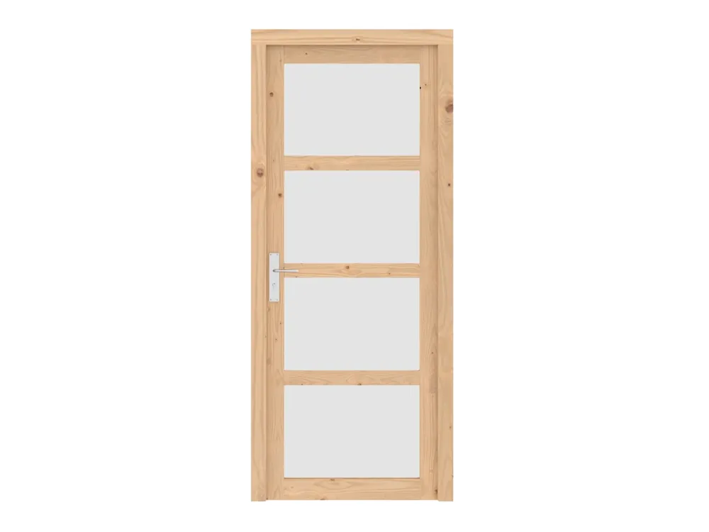 Vuren Enkele Deur 4-Ruits 91 x 214 cm Weekendaanbieding