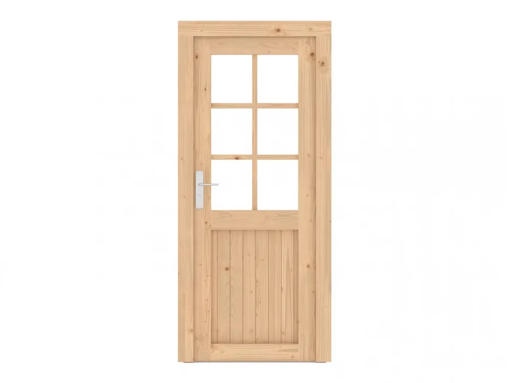 Vuren Enkele Deur 6-ruits Rechtsdraaiend 90 x 202 cm Hoge Kwaliteit