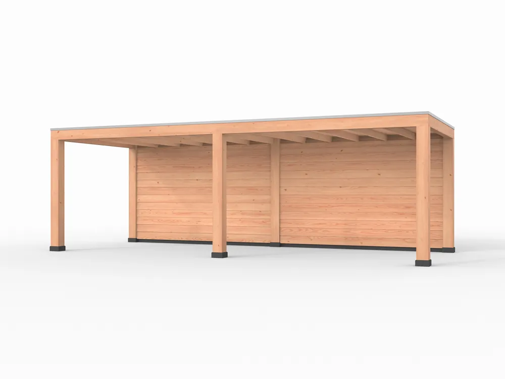Populair Douglas overkapping, 750 x 300, met achterwand, Westwood Modern