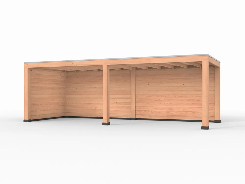 Dagaanbieding Douglas overkapping, 750 x 300, met achterwand en zijwand, Westwood Modern