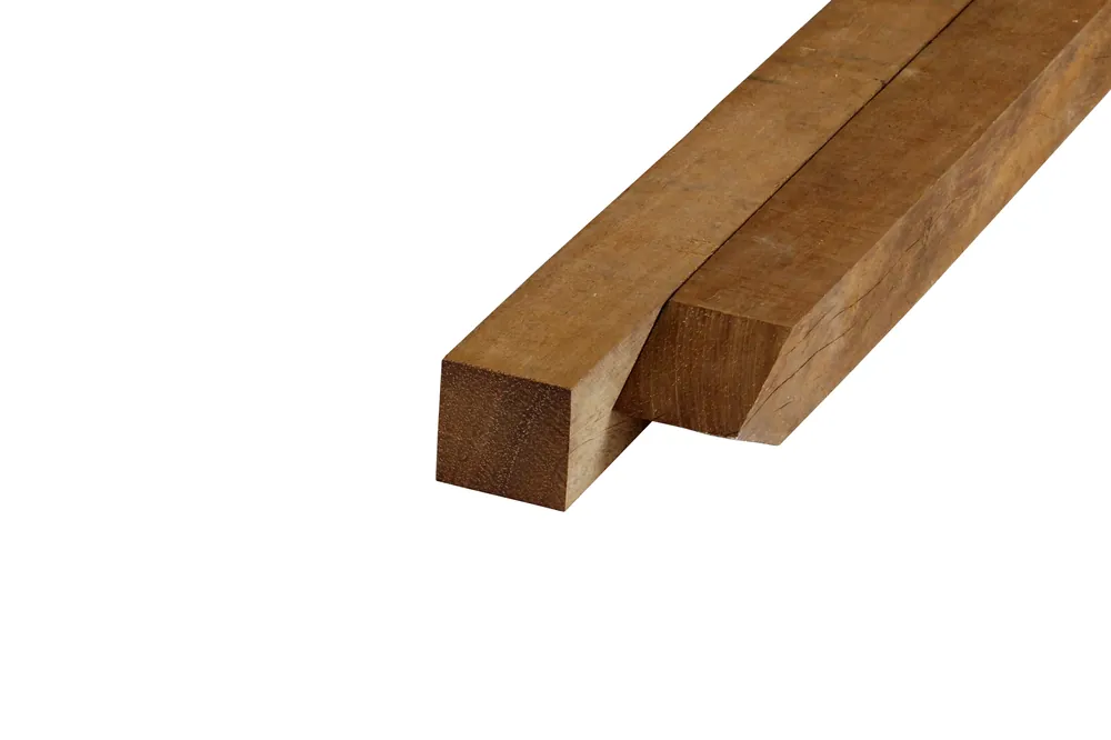 Direct Verzonden Hardhout Azobe Paal 6 x 6 cm (60 x 60 mm) Fijnbezaagd - Lengte 150 cm