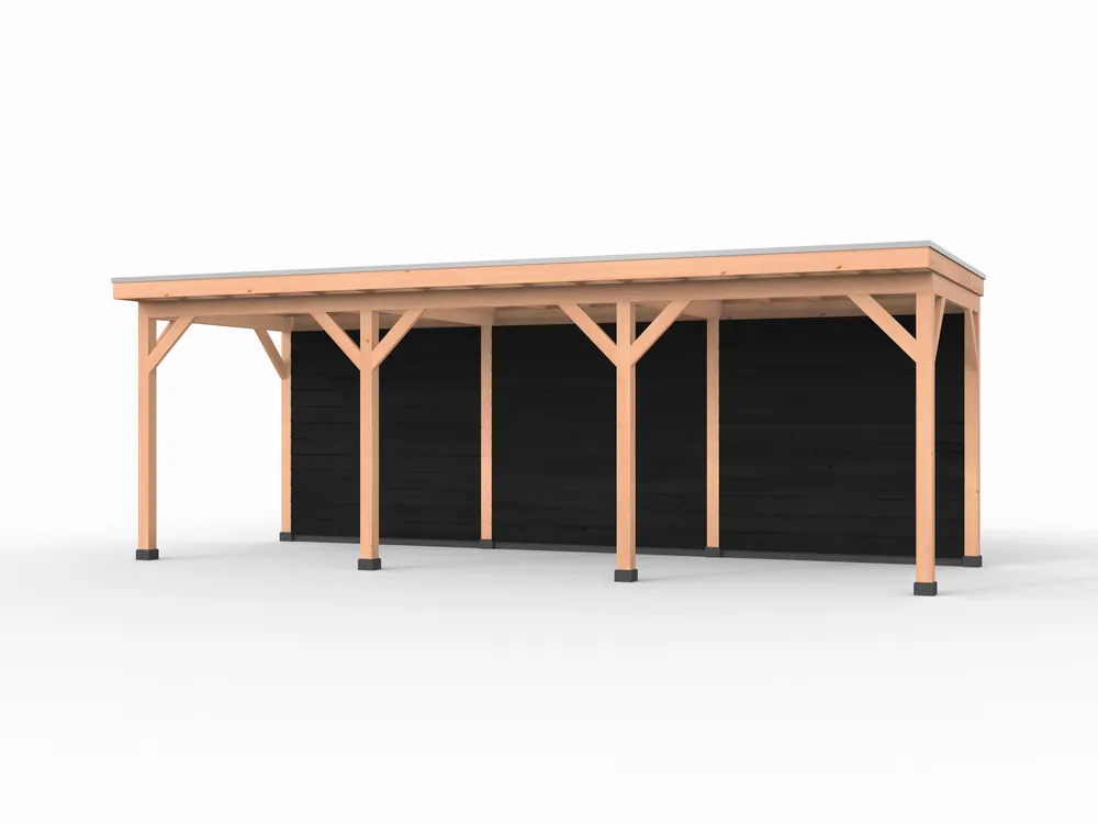 Douglas overkapping, 750 x 250, met zwarte achterwand, Westwood Comfort Seizoensaanbieding
