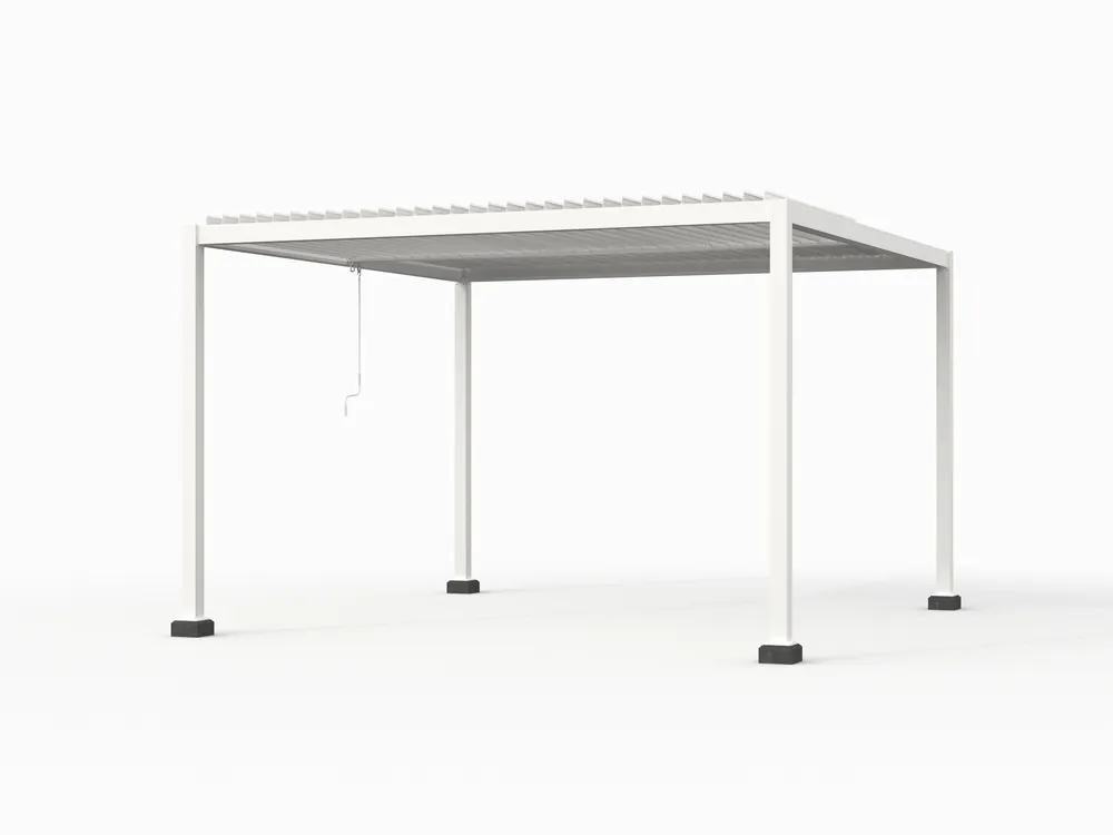 Aluminium Pergola Met Lamellen Wit 400 x 400 cm Speciale Aanbieding