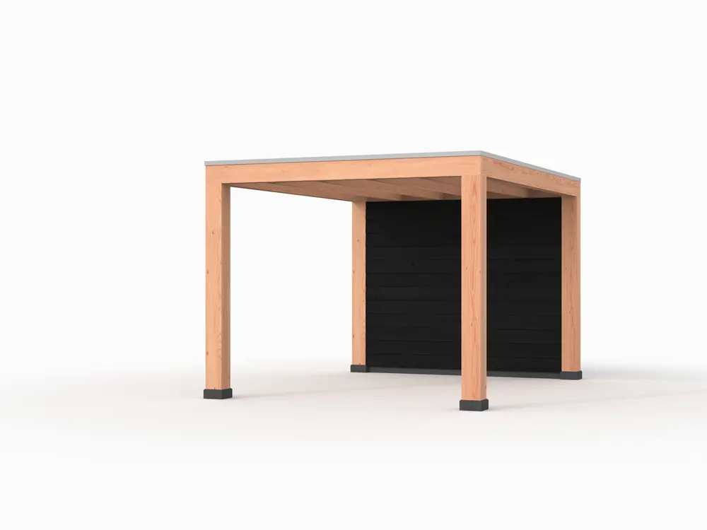 Betrouwbaar Douglas overkapping, 300 x 400, met zwarte achterwand, Westwood Modern