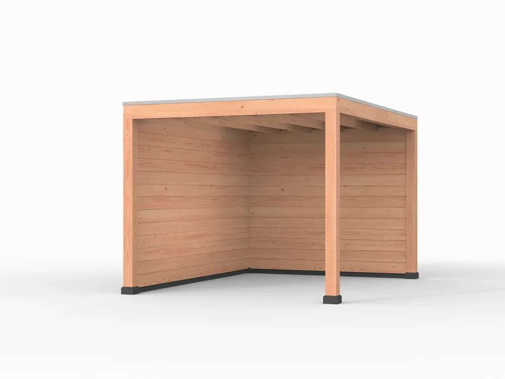 Gratis Retour Douglas overkapping, 300 x 400, met achterwand en zijwand, Westwood Elegant